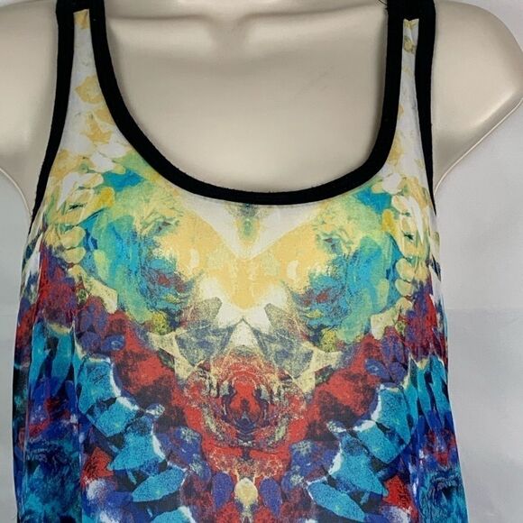 Bisou Bisou Racer Back print sheer floral tank - Picture 2 of 8